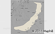 Shaded Relief 3D Map of Melut, darken, desaturated