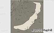 Shaded Relief 3D Map of Melut, darken