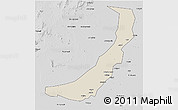 Shaded Relief 3D Map of Melut, desaturated