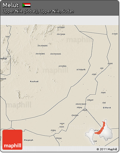 Shaded Relief 3D Map of Melut