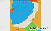 Shaded Relief 3D Map of Melut, political outside