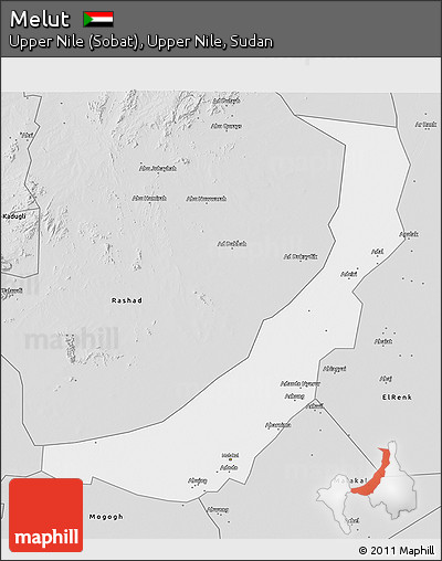 Silver Style 3D Map of Melut