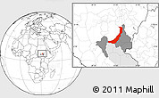 Blank Location Map of Melut, highlighted parent region, highlighted grandparent region