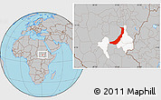 Gray Location Map of Melut, highlighted parent region