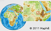 Physical Location Map of Melut, within the entire country
