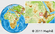 Physical Location Map of Melut, highlighted grandparent region, within the entire country