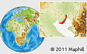 Physical Location Map of Melut, highlighted grandparent region