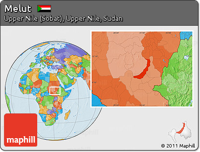 Political Location Map of Melut