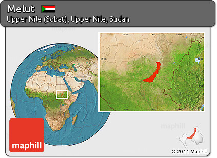 Satellite Location Map of Melut
