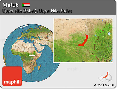 Satellite Location Map of Melut
