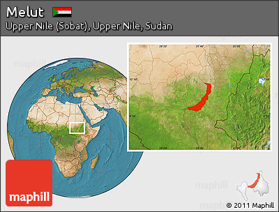 Satellite Location Map of Melut