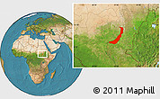 Satellite Location Map of Melut