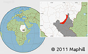 Savanna Style Location Map of Melut, highlighted country, highlighted grandparent region