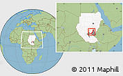 Savanna Style Location Map of Melut, highlighted country, highlighted parent region, within the entire country