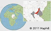 Savanna Style Location Map of Melut, highlighted country, highlighted parent region