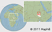 Savanna Style Location Map of Melut, highlighted grandparent region, within the entire country, hill shading
