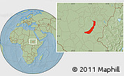 Savanna Style Location Map of Melut, hill shading