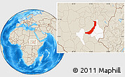 Shaded Relief Location Map of Melut, highlighted parent region