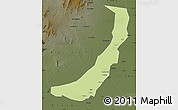 Physical Map of Melut, darken