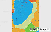 Physical Map of Melut, political outside