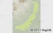 Physical Map of Melut, semi-desaturated