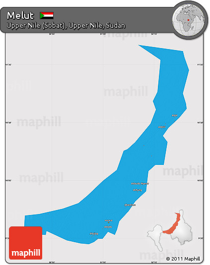 Political Map of Melut, cropped outside