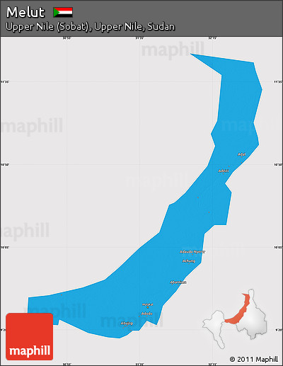Political Map of Melut, cropped outside