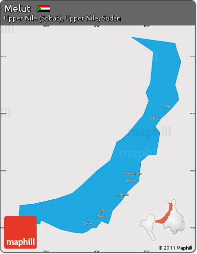 Political Map of Melut, cropped outside