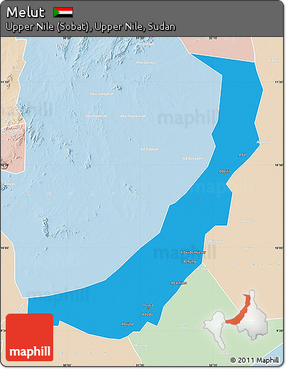 Political Map of Melut, lighten