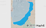 Political Map of Melut, lighten, semi-desaturated