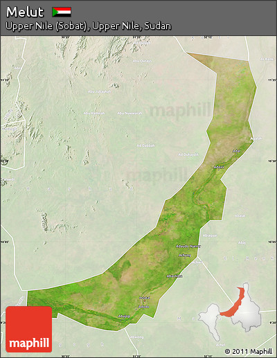Satellite Map of Melut, lighten