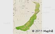 Satellite Map of Melut, shaded relief outside
