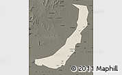 Shaded Relief Map of Melut, darken