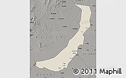 Shaded Relief Map of Melut, darken, semi-desaturated