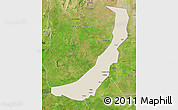 Shaded Relief Map of Melut, satellite outside