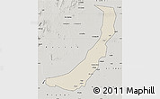 Shaded Relief Map of Melut, semi-desaturated