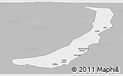 Gray Panoramic Map of Melut, single color outside