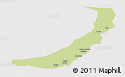 Physical Panoramic Map of Melut, cropped outside