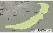 Physical Panoramic Map of Melut, darken, semi-desaturated
