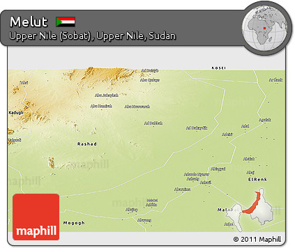 Physical Panoramic Map of Melut