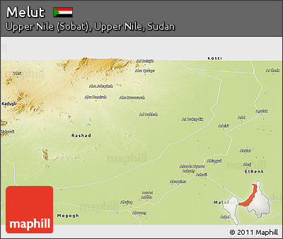 Physical Panoramic Map of Melut