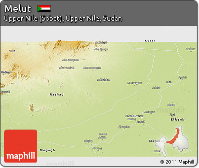 Physical Panoramic Map of Melut