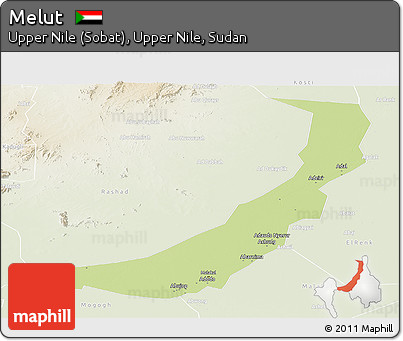 Physical Panoramic Map of Melut, lighten