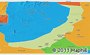 Physical Panoramic Map of Melut, political outside