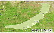 Physical Panoramic Map of Melut, satellite outside