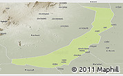 Physical Panoramic Map of Melut, semi-desaturated