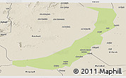 Physical Panoramic Map of Melut, shaded relief outside
