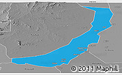 Political Panoramic Map of Melut, desaturated