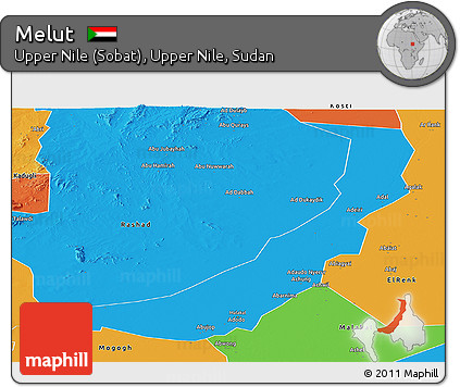 Political Panoramic Map of Melut