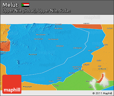 Political Panoramic Map of Melut